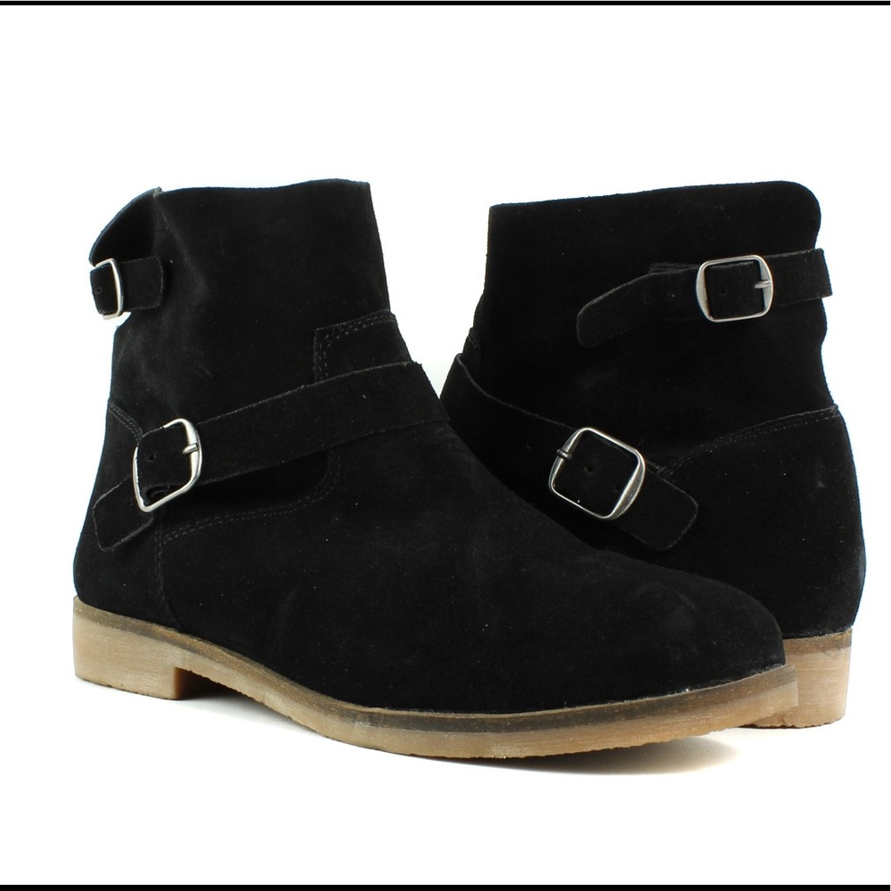 LUCKY BRAND Galvann Ankle Boots Black Suede